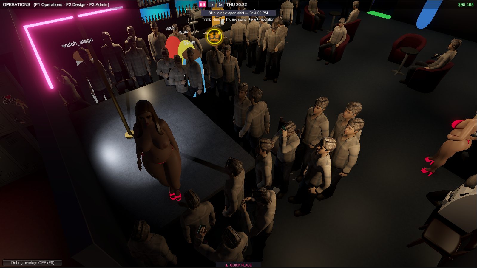 Club atmosphere gameplay